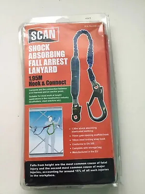 Shock Absorbing Fall Arrest Lanyard 1.95m EN355 EU Manufactured New • £9.50