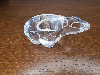 Vtg Hadeland Glass Crystal Polar Bear Paperweight Figurine Norway - 3  • $19