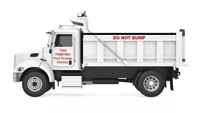 Do Not Bump (1 Pair) Tri-Axle Dump Truck Side RED Decal Sticker 3  X 20  • $19.99