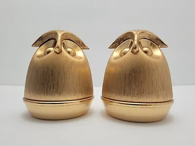 Vintage MCM Modern Napier Gold Toned Owl Salt & Pepper Shaker Set Bitossi Style • $44.99