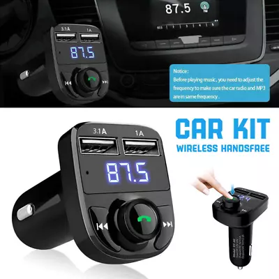 Car Wireless Bluetooth FM Transmitter MP3 Player USB Car Charger Adapter UK • £5.66