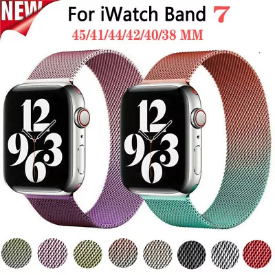 $9.81 • Buy For Apple Watch Series 8/7/6/SE 49/41/42/44 MM Magnetic Milanese Loop Band Strap