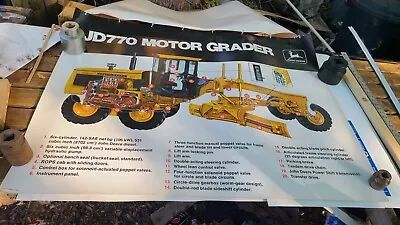 DEALERSHIP John Deere JD770 Motor ROAD Grader FLIP Chart Diagram Poster Lot Of 7 • $99.99