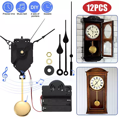 12X DIY Replacement Quartz Clock Movement Mechanism Metal Hands Fitting Kit Set • $11.98