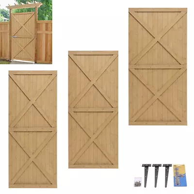 Modern Design 6FT Wooden Garden Gate Pedestrian Walkway Side Gates + Fitting Kit • £78.99