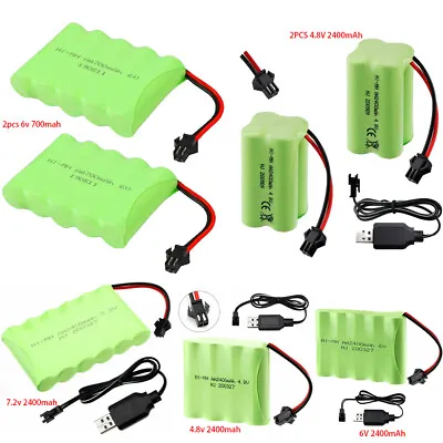 2Pcs AA Rechargeable 6V 700mAh Ni-Mh Battery With SM 2P Plug For RC Car Vehicles • £16.99