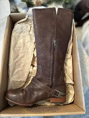 UGG AUSTRALIA 3184 CHANNING Tall Chocolate Equestrian Leather BOOTS Women's 7 • $99.99