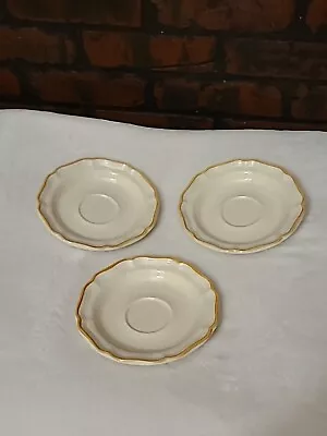 3 Mikasa Garden Club EC 400 Saucer Plates Scallop Edge Beige Day Dreams • $19.88