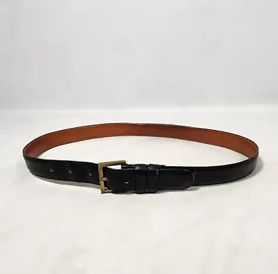 Coach Black Leather Belt Sz 36 Men's Women's Made In NYC 7601 Brass • $25.98