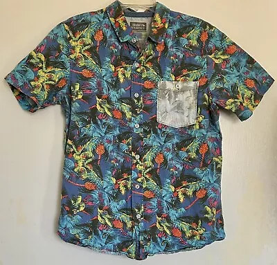Modern Amusement Mens Shirt Hawaiian Button-Down Tropical Palm Trees Size M • $11