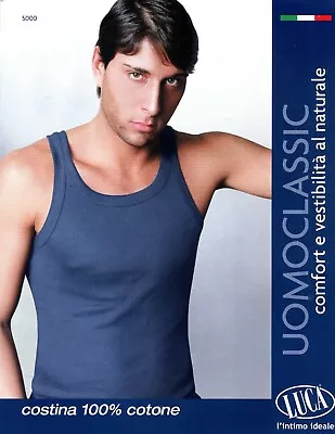 3 Singlets Rower Narrow Shoulder A Rib Men's Cotton LUCA 5000 • $26.92