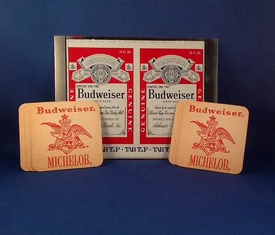 Vintage Proof Budweiser Tab Top Flat Unrolled 16oz Beer Can Bud/Michelob Coaster • $12.79