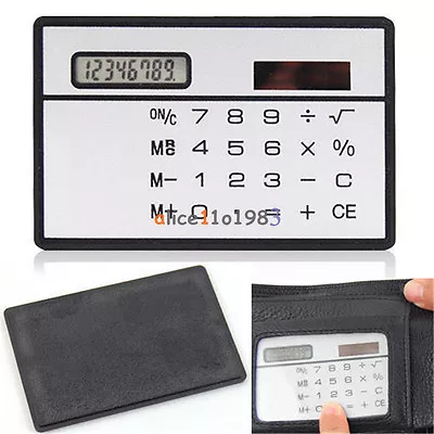 £1.43 • Buy 8 Digits Ultra Thin Mini Slim Credit Card Solar Power Pocket Calculator W