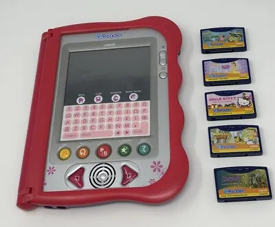 VTech VReader Animated E-Book System Pink W/ 5 Games Works Screen Dented • $23.95