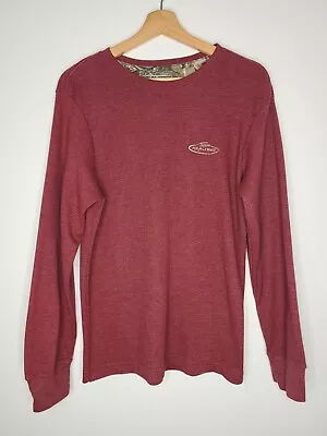 Realtree Mens Shirt Red Maroon Long Sleeve Thermal Waffle Knit Size Small • $19.99