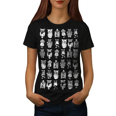 Wellcoda Multiple Owl Funny Womens T-shirt Bird Casual Design Printed Tee • £17.99