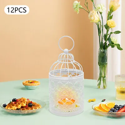 Metal Set Of 12 Decorative Candle Holder Cage Lanterns For Table Centerpieces US • $37
