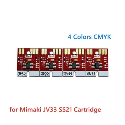 Chip Permanent For Mimaki JV33 SS21 Cartridge 4 Colors CMYK • $59.23