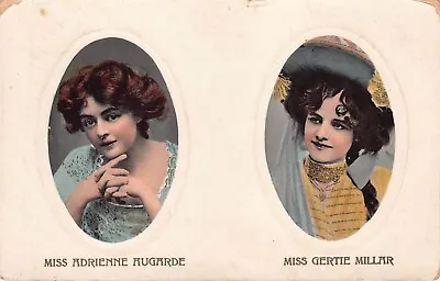 Postcard - Edwardian Actress - Miss Adrienne Augarde & Miss Gertie Millar • £2.99