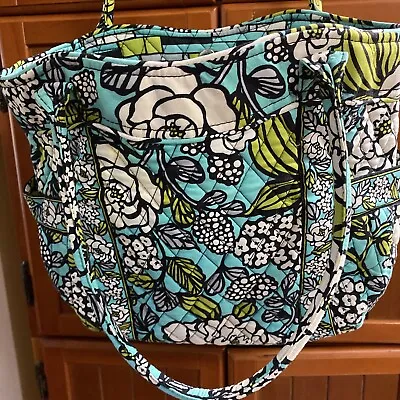 Vera Bradley Island Blooms Tote& Turn Lock Wallet &Cosmetic Bag VGUC • $54.99