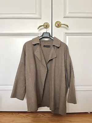 Zara Women Oversized Khaki Wool Blend Jacket Coat Size M • $32