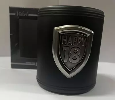 18th Birthday Vidori Black Stainless Steel Engravable With Badge Can Holder • $17.95