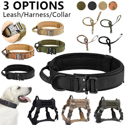 Tactical Dog Harness / Collar / Leash Military Dog Training Vest + Handle M L XL • $16.49