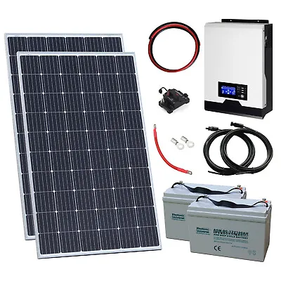 £1399.99 • Buy 600W 24V Complete Off-grid System With 2 X 300W Solar Panels & Hybrid Inverter