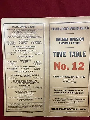 $14.99 • Buy Vintage Chicago & North Western Railway Employee Time Table