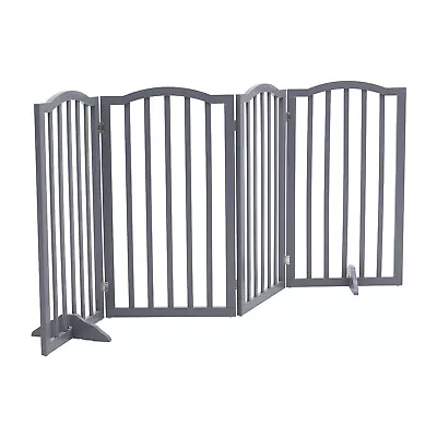 3/4 Grey Panel Baby Safety Fence Room Divider Metal Fire Gate Pet Dog Cat Gates • £39.95