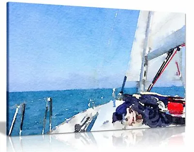 Nautical Yacht Painting Canvas Wall Art Picture Print • £34.99