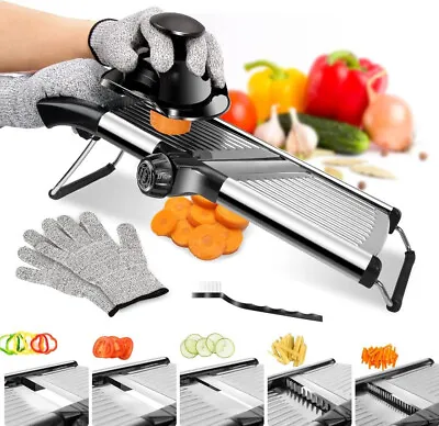 Adjustable Stainless Steel Mandoline Food Fruit Vegetable Slicer Cutter Chopper • $44.99