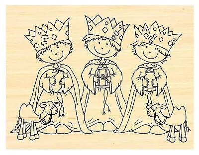 3 Kings Christmas Rubber Stamp Wood Mounted P37 • $13.50