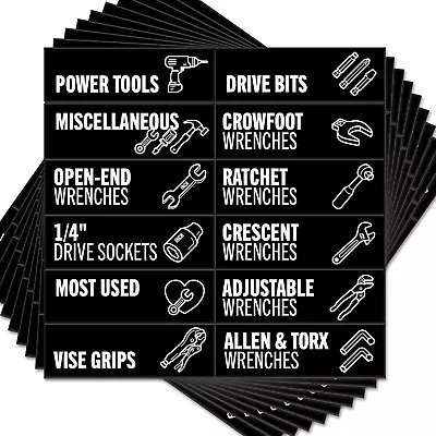 Toolbox Organization Magnetic Labels - 80 Large Tool Chest Organizer Labels Wit • $25.23