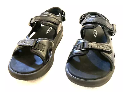 MBT Kisumu 3S Women's 10-10.5 Comfort Sandals Walking Rocker Black Leather EUC • $99.95