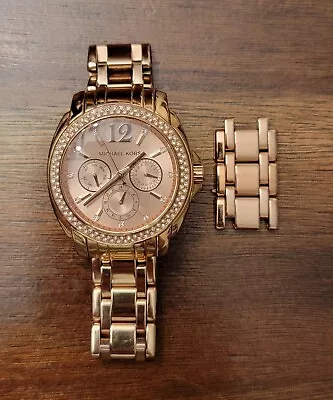 Michael Kors Women's Cameron MK5690 Rose Gold Stainless-Steel Quartz Watch Bling • $65