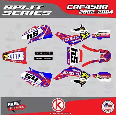 Graphics Kit For Honda CRF450R (2002-2004) Split Series- Red Blue • $96.99