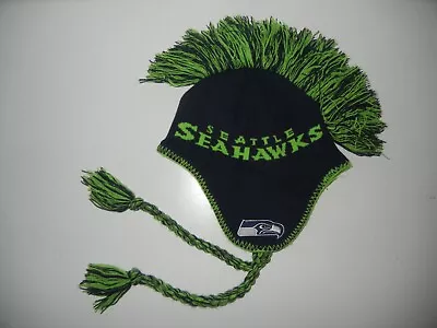 SEATTLE SEAHAWKS Warm Winter MOHAWK HAIR NFL FOOTBALL HAT Beanie Fan Ski Cap • $16.19