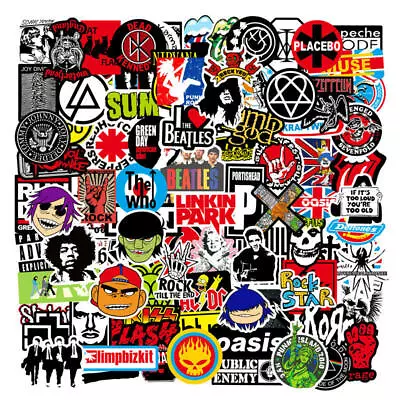 Rock Band 100 Stickers Lot Punk Music Heavy Metal Bands Sticker Decal • $9.50