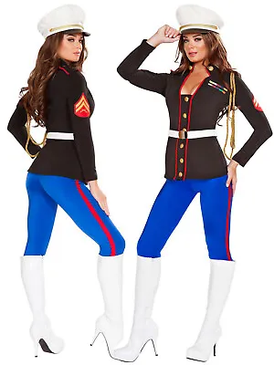 Womens Marine Corporal Costume 3Pc Military Halloween Outfit S M L XL • $128.95