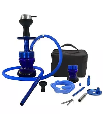 Portable Modern Mini Glass Hookah Complete Set With Carrying Case Bag  • $24.99