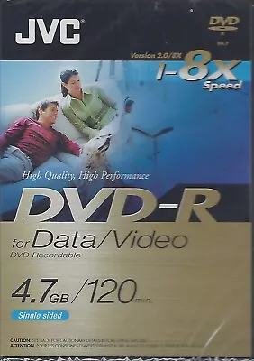 £0.99 • Buy Brand New JVC DVD-R Blank Discs X 4 /4.7GB 120min Single Sided - 1 - 8 X Speed