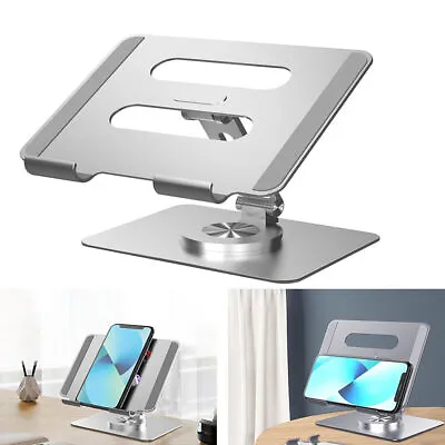 360 Rotating Adjustable Laptop Stand Foldable Tablet Phone Holder Home Office • £11.69