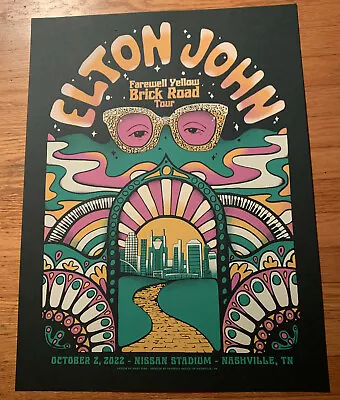 Elton John Tour 2022 Nashville Concert Poster Rare Promoter Style Nissan Stadium • $150