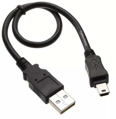 1ft USB 2.0 A-Type Male To Mini-B 5-Pin Male Shielded Digital Camera Cable • $5.95