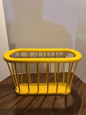 Vintage Wooden Magazine Newspaper  Rack  Yellow Thailand • $18.99