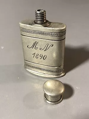 Vintage Pewter Flask - 1890- 2-1/4  - Etain 95% • $69.75