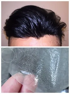 Mens Hair Replacement System Thin Skin Toupee Real Human Hair For Men 65 Colors • £139.99