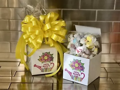 Mother’s Day Gift Basket-Box With Salt Water Taffy Candy Wrapped With Yellow Bow • $8.75