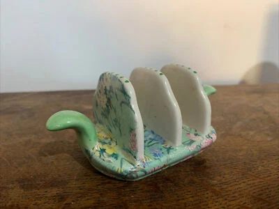 £32 • Buy Shelley Art Deco Pottery 'Melody' Chintz Pattern Toast Rack C1938